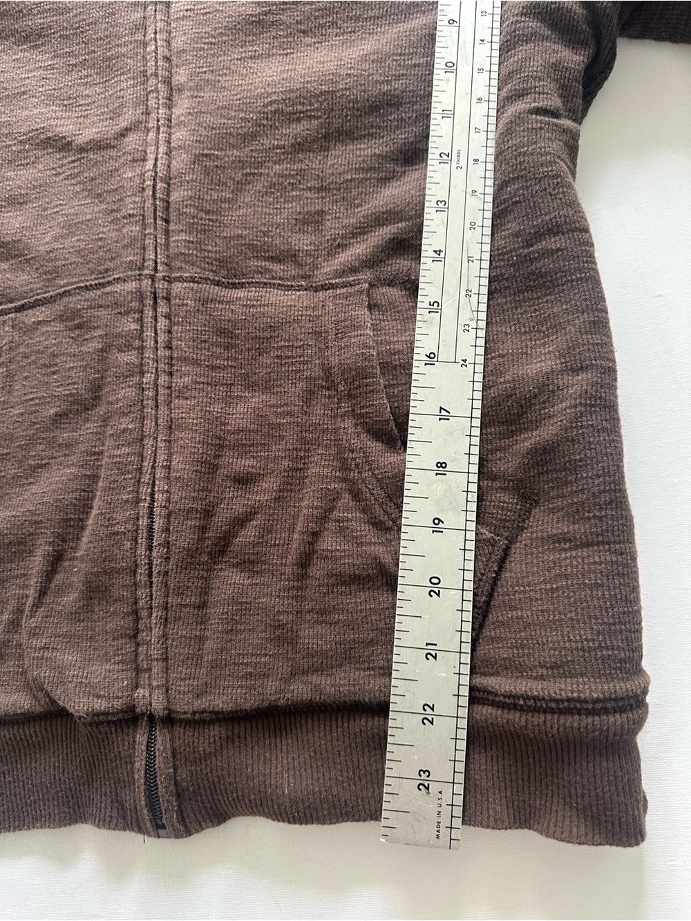 Men’s Brown Vintage Zip Hoodie Jacket - Picture 6 of 7